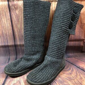 UGG Cardy #1876 Gray Classic Tall Knit Sweater Boots Womens 7 /38 (s8L)